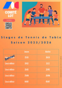 Lire la suite à propos de l’article Stages de Ping du 25&26 octobre